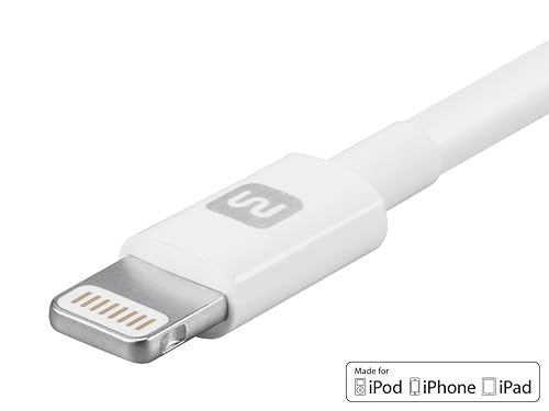 Monoprice Select Series Apple MFi Certified Lightning to USB Charge & Sync Cable, 3ft White for iPhone X, 8, 8 Plus, 7, 7 Plus, 6, 6 Plus, 5S, iPad Pro White 3-Feet