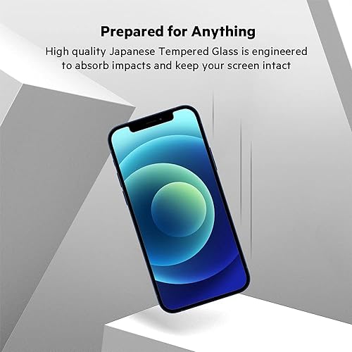Belkin iPhone 12 Pro/iPhone 12 Screen Protector TemperedGlass Privacy Antimicrobial-Treated, Clear (OVA029zz)