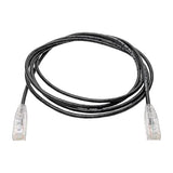 Tripp Lite Cat6 Gigabit Patch Cable Snagless UTP RJ45 Molded Slim Black 7' (N201-S07-BK) Black 7 ft.