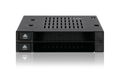 ICY DOCK Dual 2.5” SSD Dock Trayless Hot-Swap SATA / SAS Mobile Rack for Ext 3.5” Bay | flexiDOCK MB522SP-B