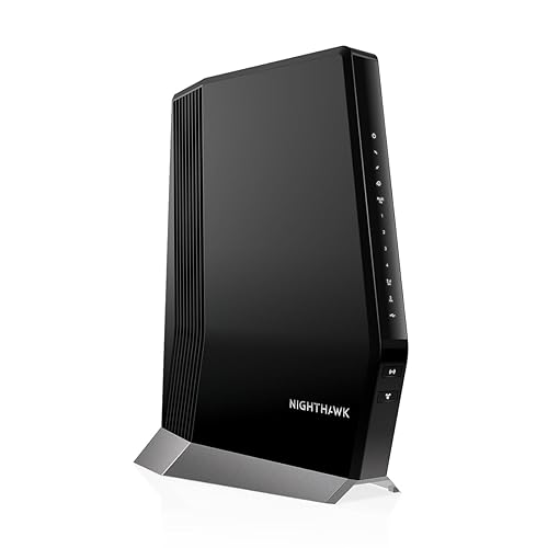 NETGEAR Nighthawk Cable Modem with Built-in WiFi 6 Router (CAX80) - Compatible All Major Providers incl. Xfinity, Spectrum, Cox | Plans Up to 6Gbps AX6000 Speed DOCSIS 3.1, Black 6.0Gbps, DOCSIS 3.1, WiFi 6