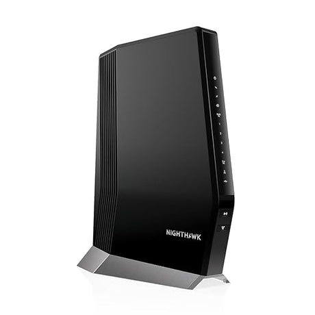 NETGEAR Nighthawk Cable Modem with Built-in WiFi 6 Router (CAX80) - Compatible All Major Providers incl. Xfinity, Spectrum, Cox | Plans Up to 6Gbps AX6000 Speed DOCSIS 3.1, Black 6.0Gbps, DOCSIS 3.1, WiFi 6