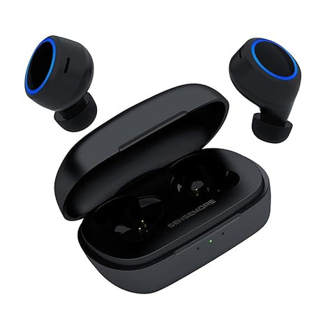 Creative Sensemore Air Lightweight True Wireless Sweatproof in-Ear Headphones with Sensemore Technology, Ambient Mode, Active Noise Cancellation, Quad Mics, Bluetooth 5.2, 35 Hours Battery Life