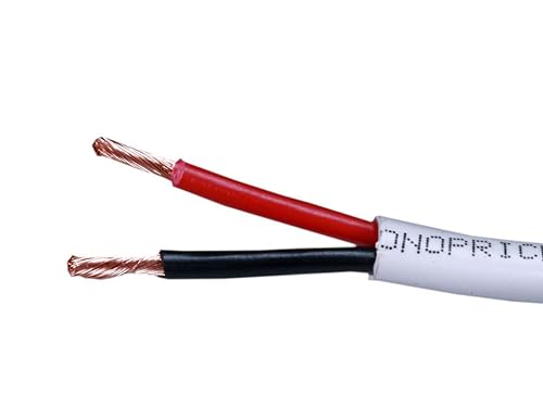 Monoprice 104042 Access Series 16 Gauge AWG CL2 Rated 4 Conductor Speaker Wire / Cable - 250ft Fire Safety In Wall Rated, Jacketed In White PVC Material 99.9% Oxygen-Free Pure Bare Copper CL2 Rated | 4-Conductor 250ft 16AWG Cable