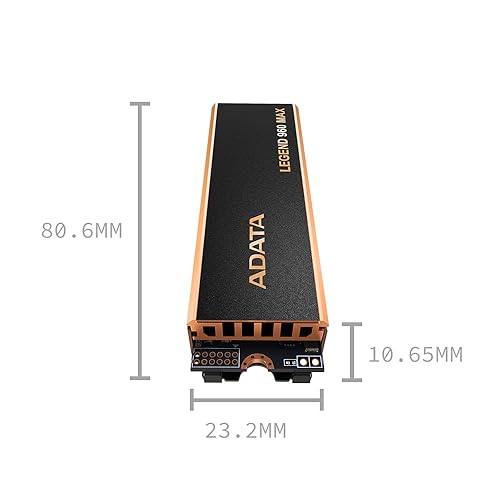 ADATA 1TB SSD Legend 960 Max with Heatsink PCIe Gen4x4 NVMe M.2 Internal Gaming SSD Up to 7,400 MB/s PS5 Compatible (ALEG-960M-1TCS) 1TB with Heatsink