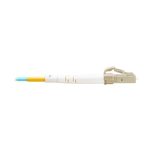Eaton Tripp Lite Series Fiber Patch Cable, 1 Meter / 3.3 Feet, LC to LC Fiber Optic Cable, 10Gb OM3 Multimode Duplex, 50/125um, Aqua, TAA Compliant, Lifetime Manufacturer's Warranty (N820-01M-TAA)