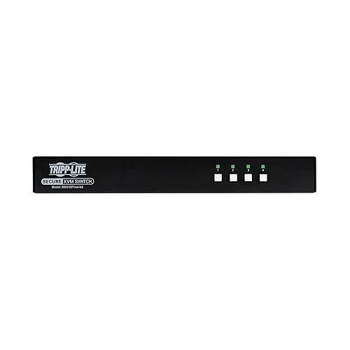 Tripp Lite Secure KVM Switch, 4-Port DisplayPort, United States Government NIAP-Certified PP4.0 Security, 4K & 30Hz Quality, TAA Compliant, 3-Year Warranty (B002-DP1A4-N4)