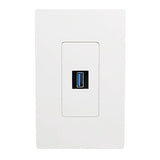 Tripp Lite USB 3.0 Keystone Panel Mount Coupler (F/F), Angled, All-in-One, Black (U325-000-KPA-BK)