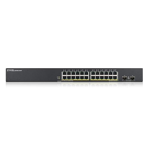 ZYXEL 26-Port PoE Switch Gigabit Ethernet Smart (GS1900-24HPV2) - Managed, with 24x PoE+ @ 170W, 2X SFP, Rackmount, Limited Lifetime Protection 26 Port | 24x POE+ 170W | 2x SFP