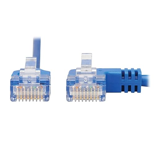 TRIPP LITE Right Angle Cat6 Ethernet Cable, Gigabit Molded Slim UTP Network Patch Cable, Blue, 7 ft. (N204-S07-BL-RA)