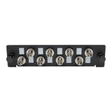 Tripp Lite Toolless Pass-Through Fiber Adapter Patch Panel, High-Density, MMF/SMF 8 ST Simplex Connectors, Black (N492-08S-ST)