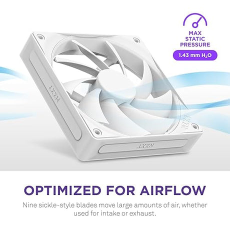 NZXT F120Q - 120mm Quiet Airflow Fans - Single (White)