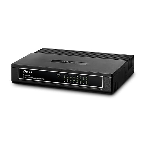 TP-Link 10/100Mbps 16-Port 13-inch Desktop/ Rackmountable Switch, 3.2Gbps Capacity (TL-SF1016D) 16 Port