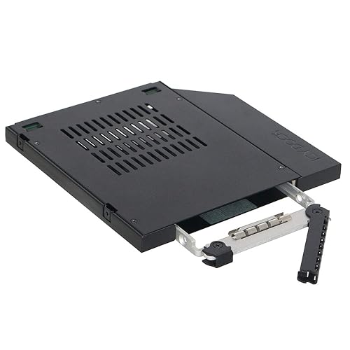 ICY DOCK 2.5 SSD / HDD Hot-Swap SATA Mobile Rack for 9.5mm Ultra Slim CD/DVD-ROM Optical Bay | ToughArmor MB411SPO-2B (Fits 9.5mm Height ODD Slot)