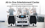 Supersonic SC-2121BT Bluetooth Entertainment Audio System, Bluetooth 5.0, op Loading MP3/CD Player, AM/FM Radio, USB Input, Double Cassette Recorder, High-Performance Detachable Speakers, AC/DC