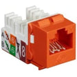 Black Box CAT6 Keystone Jack - UNSHIELDED, 110 PUNCHDOWN Type, TAA, Orange, 25-Pack, GSA,