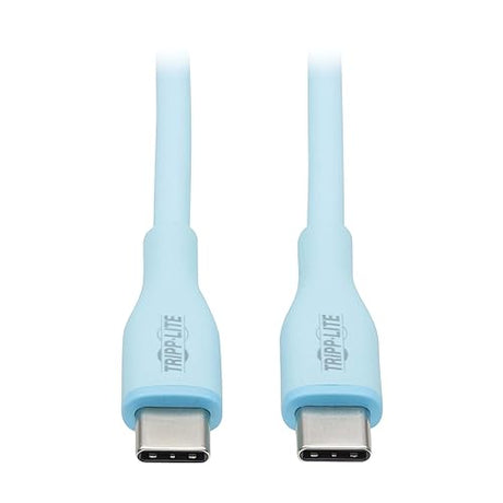 Tripp Lite Safe-IT USB-C Charge Cable for iPhone iPad Android & More, Male-to-Male, 60W Charging, Ultra-Flexible, MFi Certified, Light Blue, 6 Feet / 1.8 Meters, 2-Year Warranty (U040AB-006-CSLB) USB-C 6 Feet / 1.8 Meters