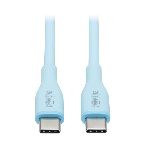 Tripp Lite Safe-IT USB-C Charge Cable for iPhone iPad Android & More, Male-to-Male, 60W Charging, Ultra-Flexible, MFi Certified, Light Blue, 6 Feet / 1.8 Meters, 2-Year Warranty (U040AB-006-CSLB) USB-C 6 Feet / 1.8 Meters