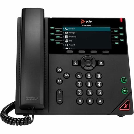 Poly VVX 450 12-Line IP Phone and PoE-Enabled - Corded - Corded - Wall Mountable, Desktop - Black - VoIP - 4.3 - 2 x Network (RJ-45) - PoE Ports
