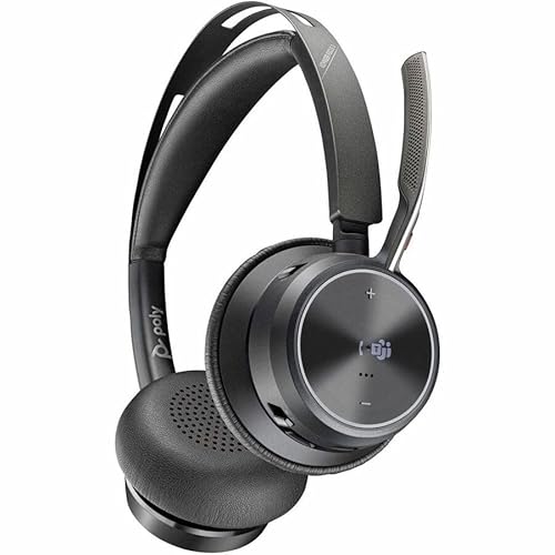 Poly Voyager Focus 2 Microsoft Teams Certified USBC-C Headset + USB-C/A Adapter TAA - Microsoft Teams Certification - Google Assistant, Siri - Stereo - USB Type C - Wired/Wireless - Bluetooth - 298.6