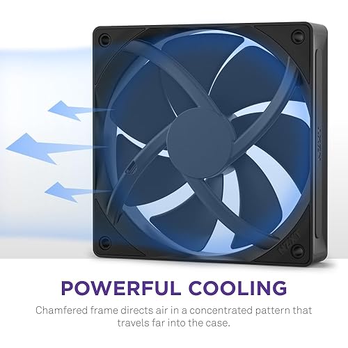 NZXT F140P, 140mm Static Pressure PC Case Fan, Ideal for Radiators & Heatsinks, High Static Pressure, Rear Chamfer Intake, Fluid Dynamic Bearings, Low Noise, PWM Control, Black