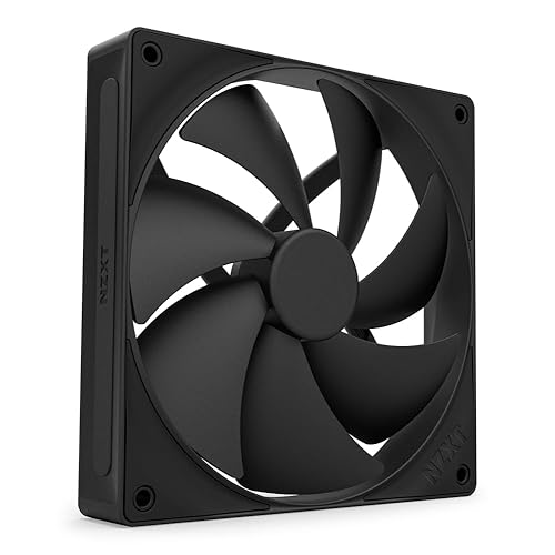 NZXT F120P, 120mm Static Pressure PC Case Fan, Ideal for Radiators & Heatsinks, High Static Pressure, Rear Chamfer Intake, Fluid Dynamic Bearings, Low Noise, PWM Control, Black