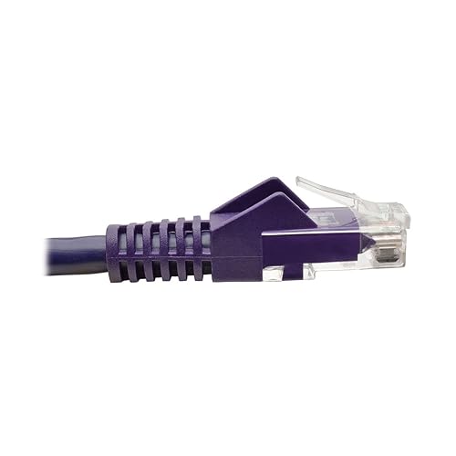 Tripp Lite N201-050-PU Cat6 Gigabit Ethernet Snagless Molded Patch Cable 24 AWG 550MHz Premium UTP, Purple, RJ45 M/M 50'