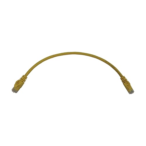 Tripp Lite Cat6a 10G Ethernet Cable, Snagless Molded UTP Network Patch Cable (RJ45 M/M), Yellow, 1 Foot / 0.3 Meters, Manufacturer's Warranty (N261-001-YW)