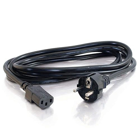 C2G 03138 14 AWG European Power Cord - CEE7/7 to IEC320C13, TAA Compliant, Black (8.20 Feet, 2.5 Meters) 8.2 Feet