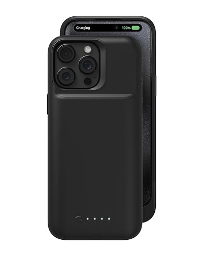 Mophie Juice Pack iPhone 15 Pro Max Battery Case - Legendary Power & Protection - Up to 50% Extra Battery, 6ft Drop Safety, Eco-Friendly Design, Black