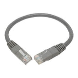 Tripp Lite N200-001-GY Cat6 Cat5e Gigabit Molded Patch Cable RJ45 M/M 550MHz Gray 1' 1' 1 ft. Gray