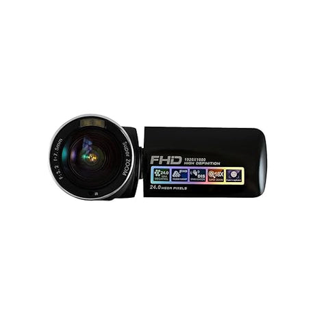 HamiltonBuhl HDV17BK ActionPro FHD Digital Video Camera 24MP, 2.7-Inch TFT-LCD Screen with 270 Angle Rotation, 18x Digital Zoom (Black)