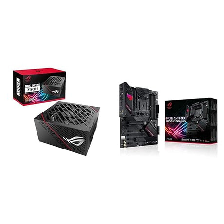 ASUS ROG Strix 750 Fully Modular 80 Plus Gold 750W ATX Power Supply & 3rd Gen Ryzen ATX Gaming Motherboard (PCIe 4.0, 2.5Gb LAN, BIOS Flashback, HDMI 2.1, Addressable Gen 2 RGB Header and Aura Sync)