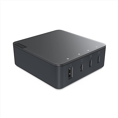 Lenovo Go 130W USB-C 4-Port Charger (3-Type C / 1-Type A) for Laptop, PC and Phone - Charge Laptop up to 100W - Fast Charge - Smart Charge - GaN Charger