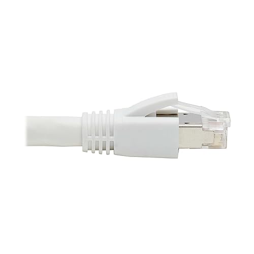 Tripp Lite Cat8 40G PoE Shielded Ethernet Cable, 10 Feet / 3.1 Meters, White, High Speed, Power Over Ethernet, RJ45, Snagless SSTP, Male-to-Male, Network Patch LAN, (N272-F10-WH) 10 Feet White