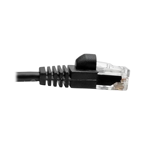 Tripp Lite Cat6a Gigabit Snagless Molded Slim UTP Patch Cable Networking M/M Black 2ft 2' (N261-S02-BK) Black 2-ft