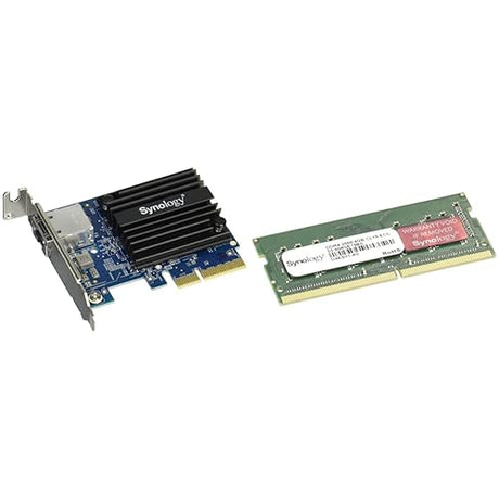 Synology 10Gb Ethernet Adapter 1 RJ45 Port (E10G18-T1) & RAM DDR4 ECC SO-DIMM 4GB (D4ES01-4G)