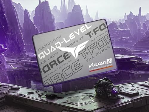 TEAMGROUP T-Force Vulcan Z 2TB SLC Cache 3D NAND QLC 2.5 Inch SATA III Internal Solid State Drive SSD (R/W Speed up to 550/470 MB/s) T253TY002T0C101 2TB Vulcan Z QLC