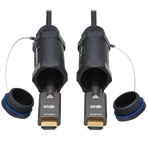 Tripp Lite HDMI Fiber Active Optical Cable Armored Hooded 4K 60Hz M/M 50M (P568FA-50M-W)