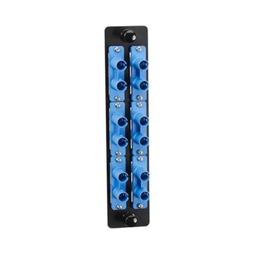 Black Box High-Density Adapter Panel, Ceramic Sleeves, (6) ST Duplex Pairs, Blue - 6 x ST Duplex - 6 Port(s) - 6 x RJ-11 - 6 x Duplex