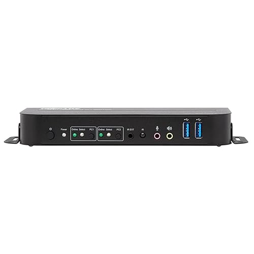 Tripp Lite 2 Port HDMI USB KVM Switch, Dual Port HDMI USB KVM Switch, 4K 60 Hz, HDR, HDCP 2.2, USB 3.0 Cables, Black (B005-HUA2-K)