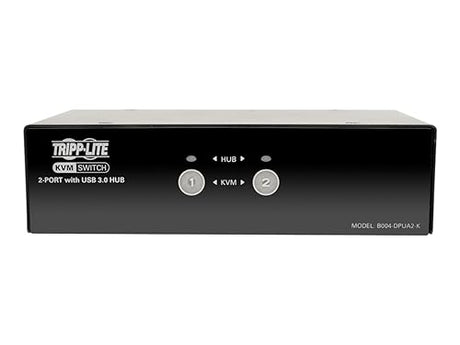 Tripp Lite 2-Port DisplayPort KVM Switch with Audio, Cables and USB 3.0 Hub (B004-DPUA2-K), Black