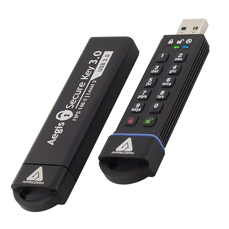 Apricorn Aegis Secure Key 30 GB FIPS 140-2 Level 3 Validated 256-bit Encryption USB 3.0 Flash Drive (ASK3-30GB)