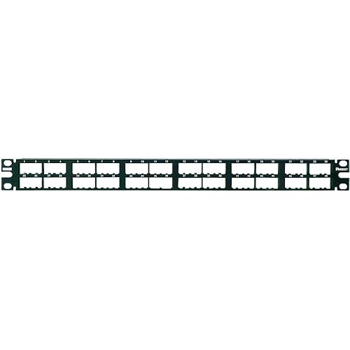 Panduit CPP48HDWBLY 48-Port Flat High-Density Patch Panel, Black 1 RU Black
