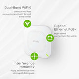 Zyxel True WiFi6 AX1800 Wireless Access Point (802.11ax Dual Band), 1,77Gbps with ODFMA and Dual 2x2 MU-MIMO Antenna, Manageable via Nebula APP/Cloud or Standalone [NWA50AX]