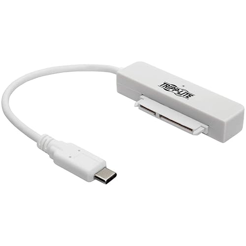 Tripp Lite 6in USB 3.1 Gen 1 USB-C to SATA III Adapter Cable with UASP, 2.5in to 3.5in SATA Hard Drives, White (U438-06N-G1-W)