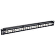 Tripp Lite 24 Port Rackmount Cat6a Feedthrough Patch Panel RJ45 Ethernet 1U (N254-024-6A), Black 24-Port Cat6a