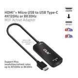 CLUB3D CAC-1336 HDMI™+ Micro USB to USB Type-C 4K120Hz or 8K30Hz M/F Active Adapter