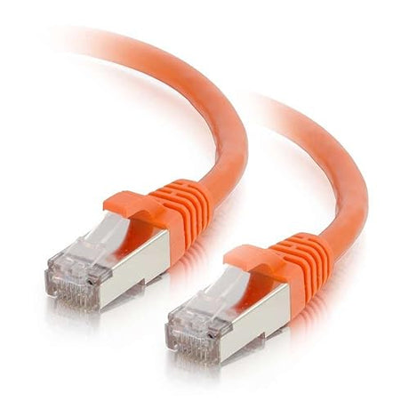 C2G 00985 Cat6 Cable - Snagless Shielded Ethernet Network Patch Cable, Orange (6 Inches) 6-Inch Orange