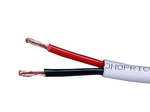 Monoprice 104042 Access Series 16 Gauge AWG CL2 Rated 4 Conductor Speaker Wire / Cable - 250ft Fire Safety In Wall Rated, Jacketed In White PVC Material 99.9% Oxygen-Free Pure Bare Copper CL2 Rated | 4-Conductor 250ft 16AWG Cable